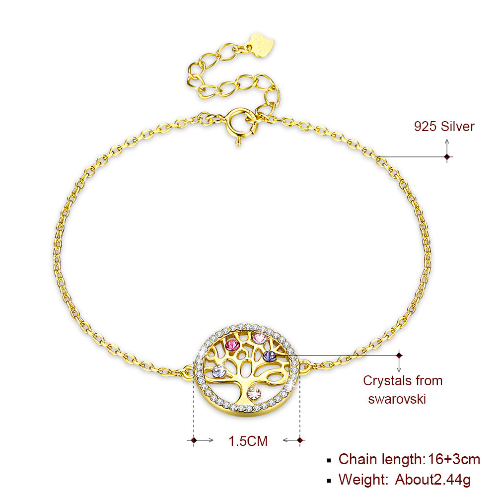 925 Sterling Silver Crystal Life Tree Bracelets For Women Party Gift About Long Bracelet Fashion Jewelry SVH241 925 Sterling Silver Crystal Life Tree Bracelets For Women Party Gift About Long Bracelet Fashion Jewelry SVH241
